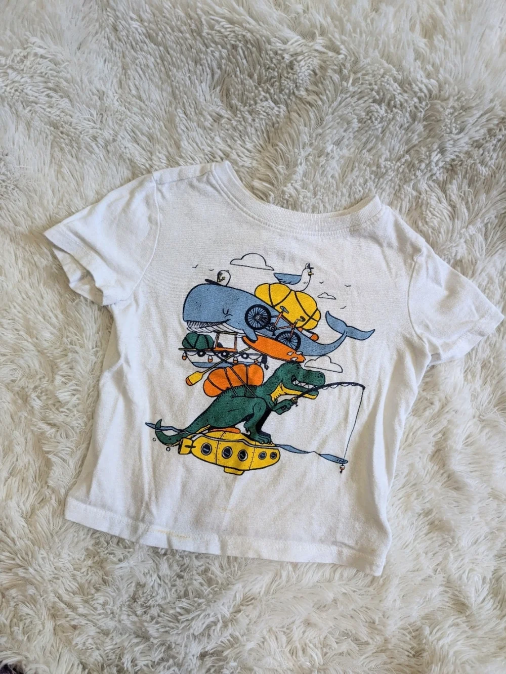 Old Navy 100% Cotton Super Cute White Short Sleeve Tshirt Size 2T